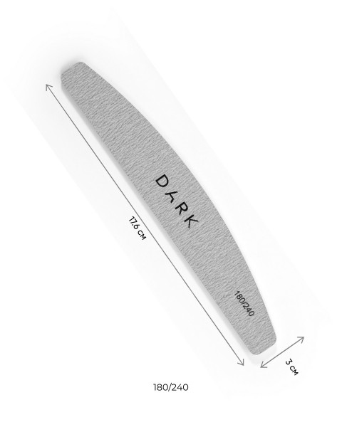 DARK Set of files - half-moon on foam gray, 25 pcs (180/240 grit)