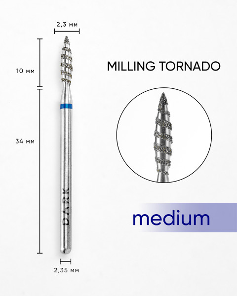 Frez DARK Tornado 2.3x10 mm (Niebieski)